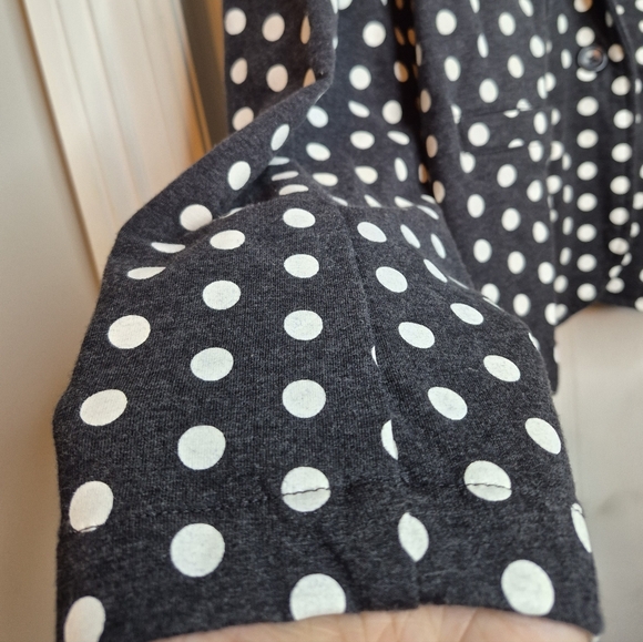 Lane Bryant Polka Dot Blazer Jacket - Black/gray & White Size 18 - Picture 3 of 10